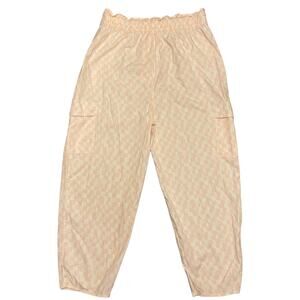BP Pink & Ivory BP Cargo Paper Bag Pants $49 Size 1X